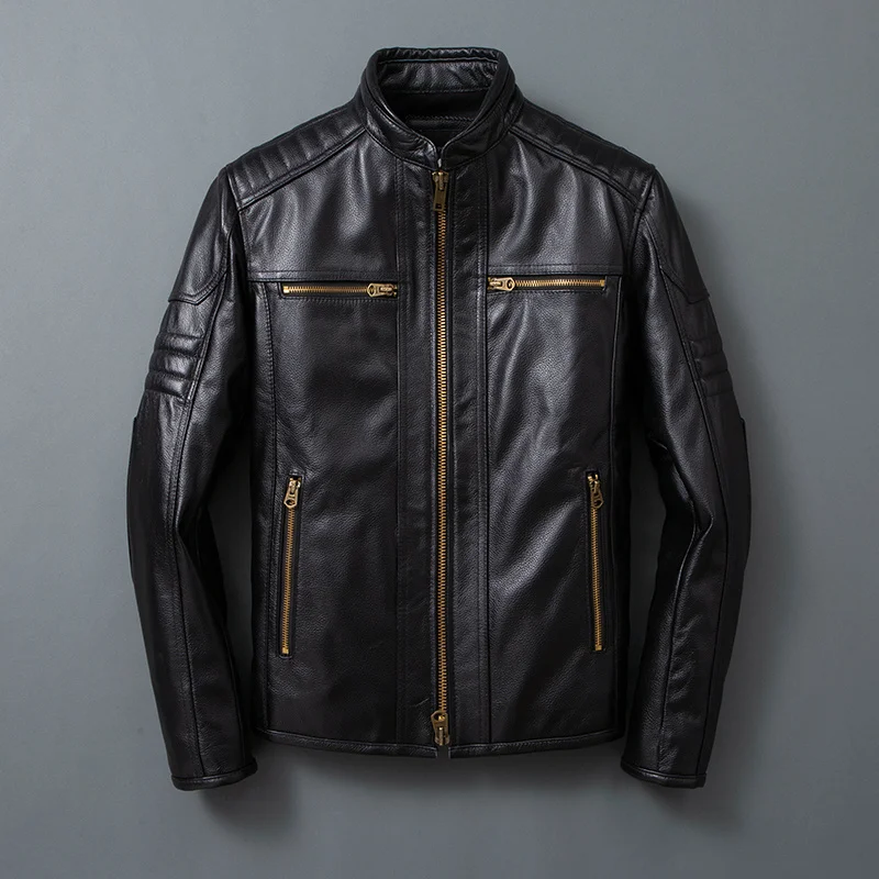 Мужская мотоциклетная куртка из телячьей шкуры, Классическая Черная байкерская куртка из натуральной телячьей кожи, верхний слой, Весна-Ос...
Мужская мотоциклетная куртка из телячьей шкуры, Классическая Черная байкерская куртка из натуральной телячьей кожи, верхний слой, Весна-Ос...