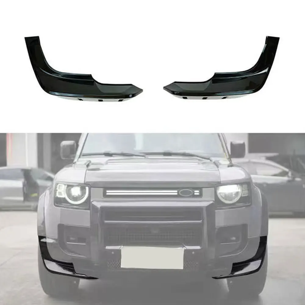 

Gloss Black Front Bumper Spoiler Lip Chin Kit For Defender 90 110 2020 2022 2023 Splitter