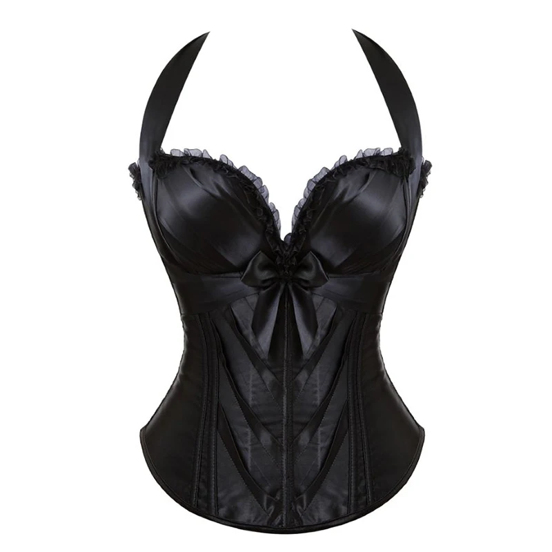 Sexy Satin Corsets Top With Cup Lace Bowknot Corset Bustier Tops Straps Bustiers Halter Corselet for Women Waist Cincher
Sexy Satin Corsets Top With Cup Lace Bowknot Corset Bustier Tops Straps Bustiers Halter Corselet for Women Waist Cincher