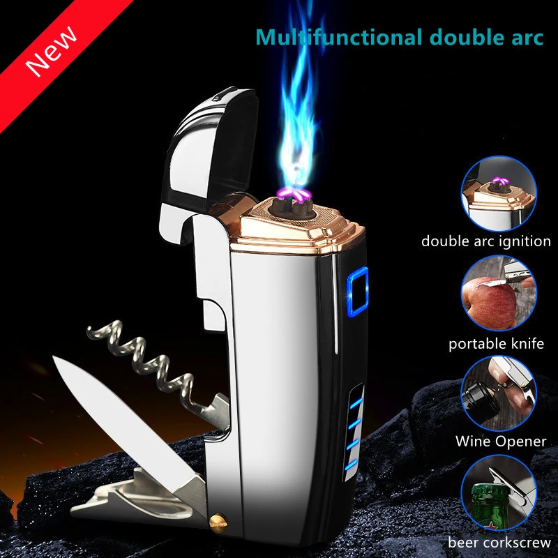 2023 Creative USB Dual Arc Multifunctional Charging Windproof Metal Lighter Outdoor Kitchen Ignition High end Gift for Men
2023 Creative USB Dual Arc Multifunctional Charging Windproof Metal Lighter Outdoor Kitchen Ignition High end Gift for Men