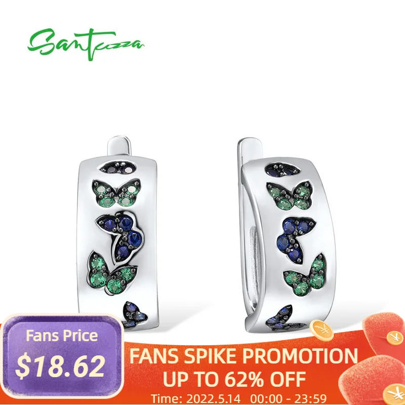 SANTUZZA Silver Earrings For Women 925 Sterling Silver Created Blue Sapphire Green Spinel Elegant Butterfly Party Fine Jewelry
SANTUZZA Silver Earrings For Women 925 Sterling Silver Created Blue Sapphire Green Spinel Elegant Butterfly Party Fine Jewelry