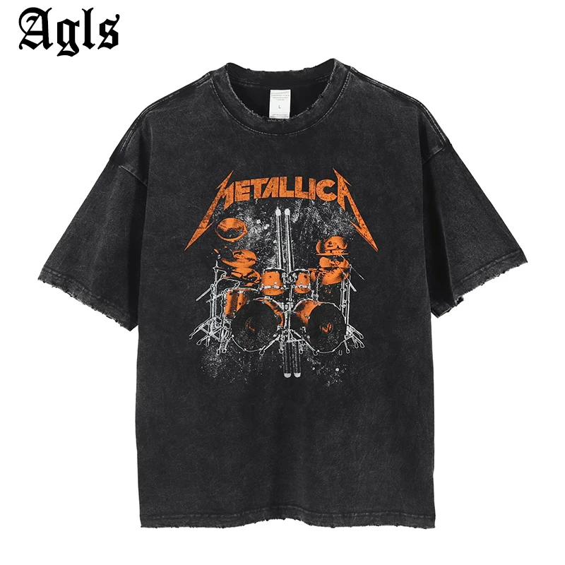 Men T Shirt Hip Hop Style Old-fashioned Oversized Top Washed Tops Drum Kit Streetwear Retro Short-sleeved Men's Fashion 2022 New
Men T Shirt Hip Hop Style Old-fashioned Oversized Top Washed Tops Drum Kit Streetwear Retro Short-sleeved Men's Fashion 2022 New