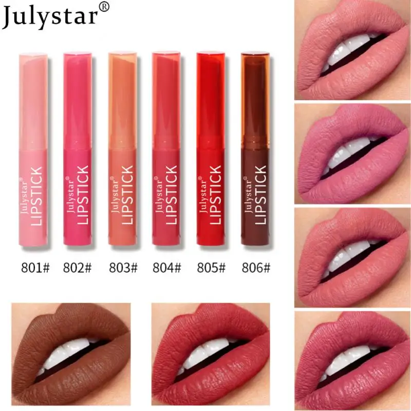 Matte Lipstick Waterproof Velvet Lips Stick 6 Colors Sexy Non-stick Cup Lasting Make-up Moisturizing Solid Lipstick Cosmetics
Matte Lipstick Waterproof Velvet Lips Stick 6 Colors Sexy Non-stick Cup Lasting Make-up Moisturizing Solid Lipstick Cosmetics