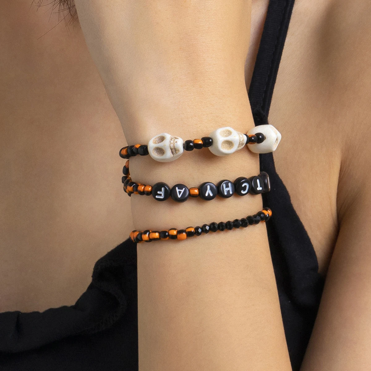 KunJoe 3Pc/Sets Skull Heads Charm Bracelet For Men Women Black Energy Yoga Letter Natural Beads Bracelet Jewelry Couples Gift
KunJoe 3Pc/Sets Skull Heads Charm Bracelet For Men Women Black Energy Yoga Letter Natural Beads Bracelet Jewelry Couples Gift