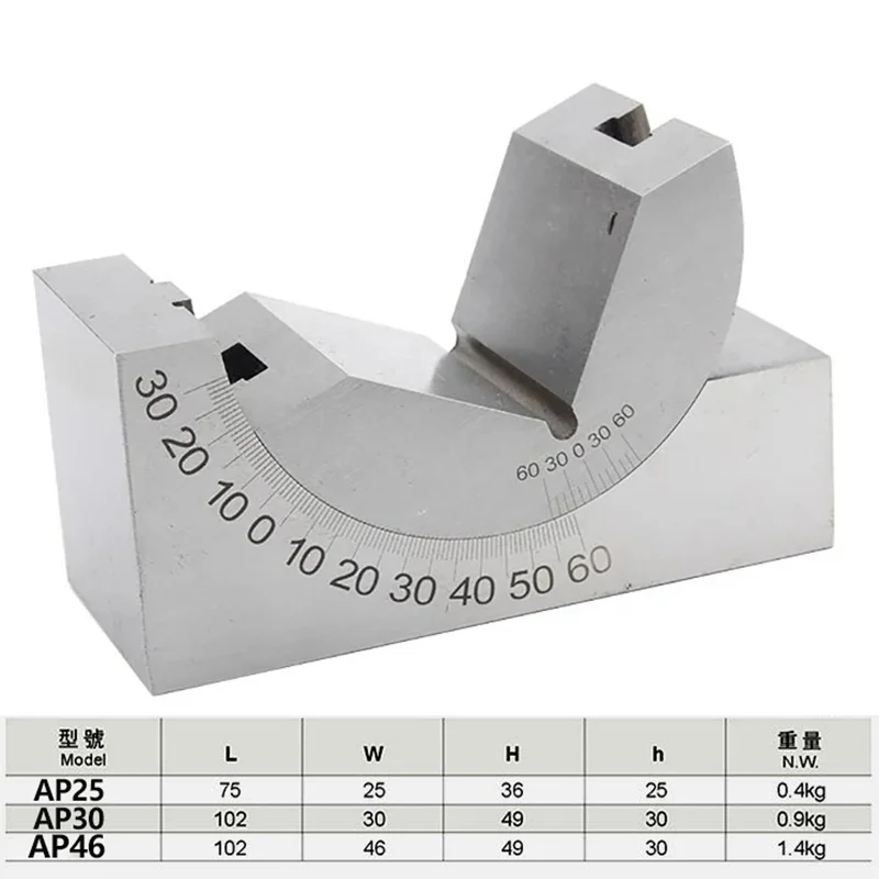 Precision Gauge Micro Adjustable Angle V Block Milling Setup 0-60 ° Angle Block Milling Machine Planer Drill Measuring Tool
Precision Gauge Micro Adjustable Angle V Block Milling Setup 0-60 ° Angle Block Milling Machine Planer Drill Measuring Tool
