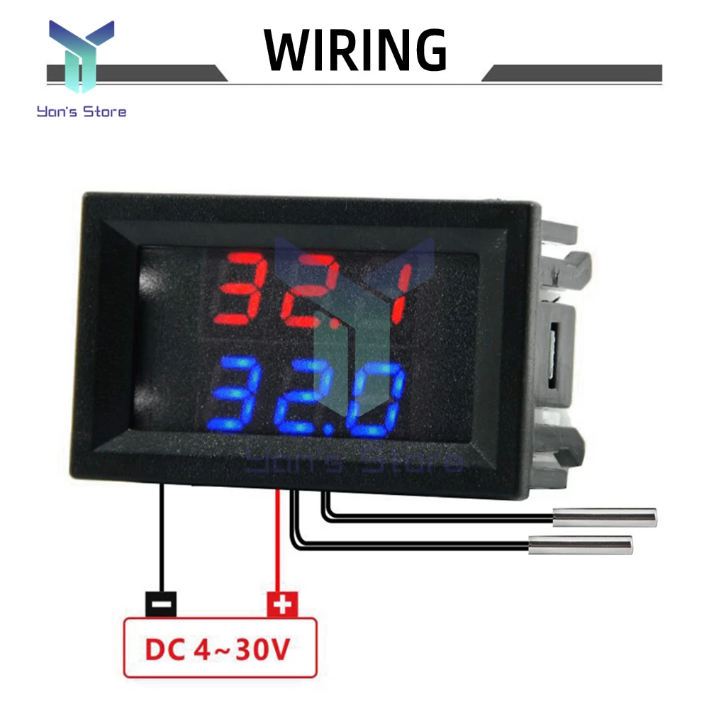 Высокоточный светодиодный регулятор температуры постоянного тока 4-28 в, измерительный датчик, двойной дисплей, цифровой автомобильный терм... 
Высокоточный светодиодный регулятор температуры постоянного тока 4-28 в, измерительный датчик, двойной дисплей, цифровой автомобильный терм...