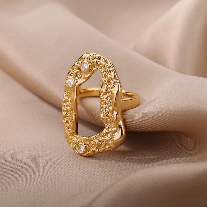 Geometric Irregular Hollow Rings For Women Men Vintage Gold Color Stainless Steel Ring Aesthetic Trendy Jewelry Unique Gift 2022
Geometric Irregular Hollow Rings For Women Men Vintage Gold Color Stainless Steel Ring Aesthetic Trendy Jewelry Unique Gift 2022