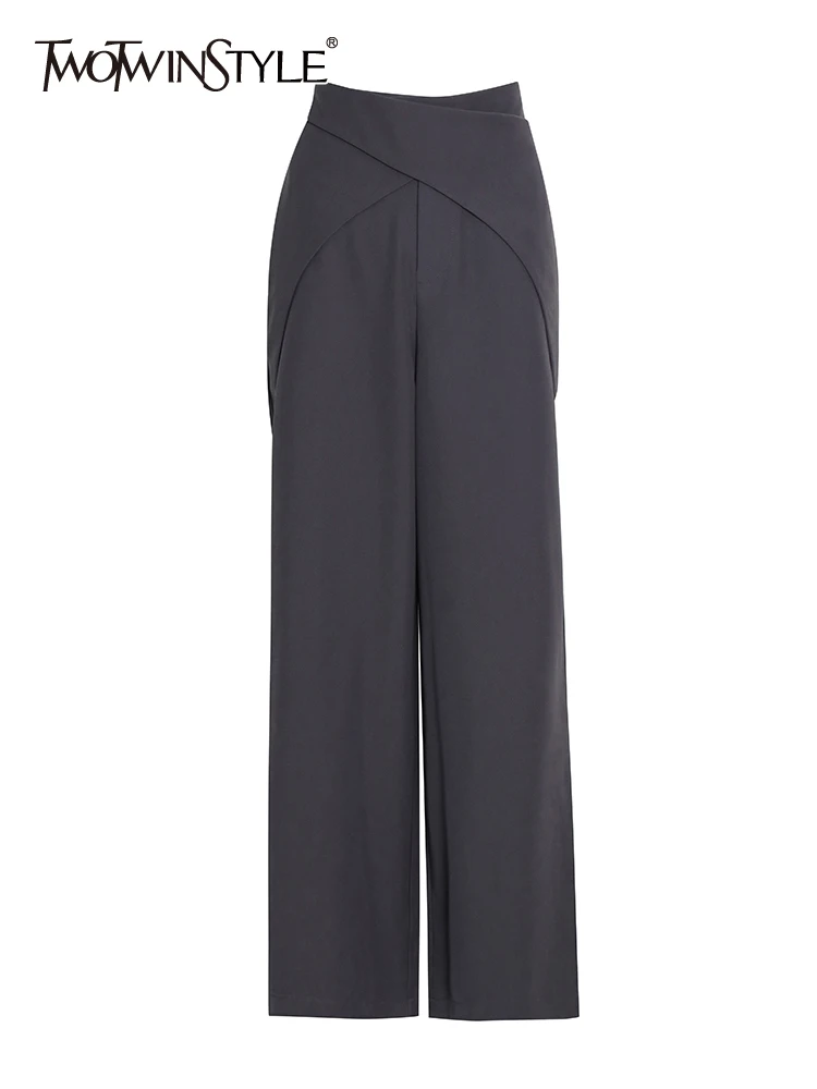 TWOTWINSTYLE Cris Cross Loose Pants For Female High Waist Women's Casual Long Wide-legged Straight Trousers 2022 Clothing Style
TWOTWINSTYLE Cris Cross Loose Pants For Female High Waist Women's Casual Long Wide-legged Straight Trousers 2022 Clothing Style