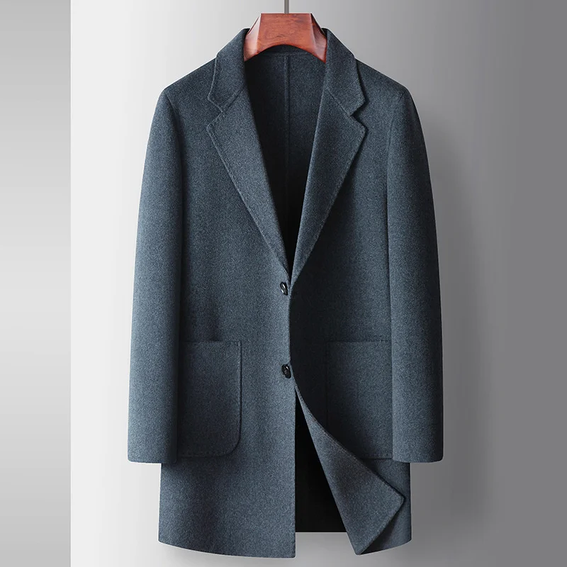 Men's coat 2022 autumn and winter handmade double-sided windbreaker youth solid casual medium long wool coat
Men's coat 2022 autumn and winter handmade double-sided windbreaker youth solid casual medium long wool coat