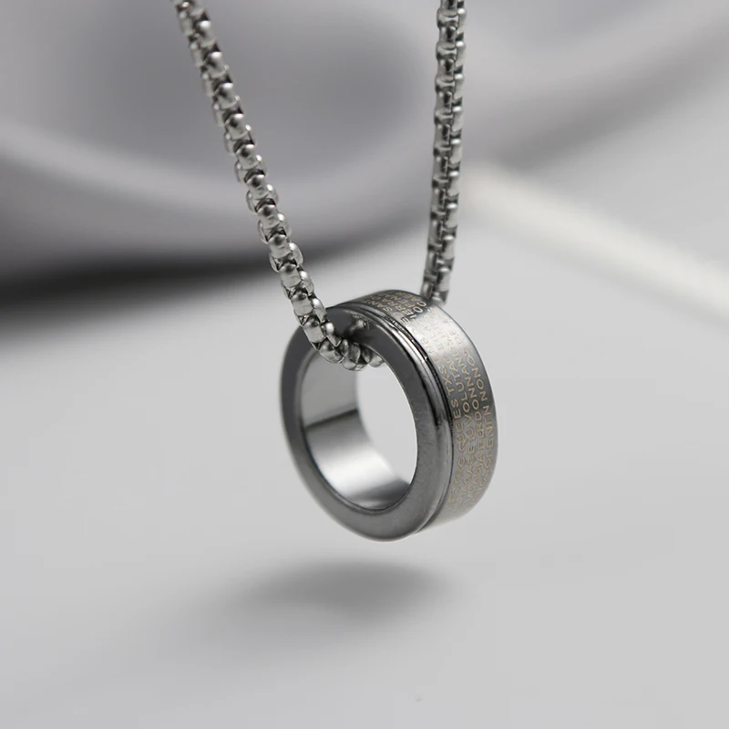 Trendy Simple Round Circle Carve Letter Men`s Titanium Steel Sweater Chain Punk Jewelry For Man Pendant Necklace Best Gifts
Trendy Simple Round Circle Carve Letter Men`s Titanium Steel Sweater Chain Punk Jewelry For Man Pendant Necklace Best Gifts