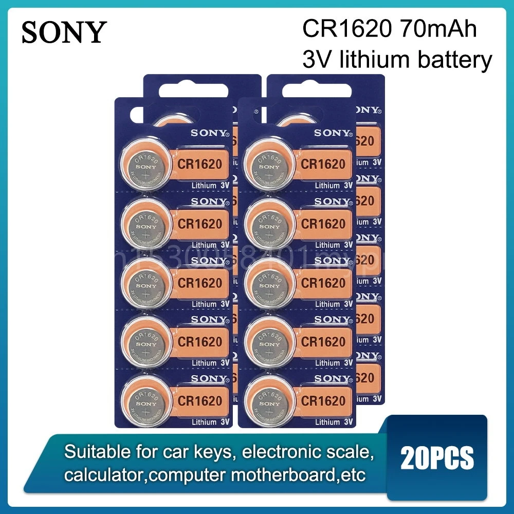 20 шт. батарейки SONY CR1620 ECR1620 DL1620 5009LC, литиевая батарейка монетного типа 3 в CR 1620 для часов, электронных игрушек, пультов дистанционного управле...
20 шт. батарейки SONY CR1620 ECR1620 DL1620 5009LC, литиевая батарейка монетного типа 3 в CR 1620 для часов, электронных игрушек, пультов дистанционного управле...