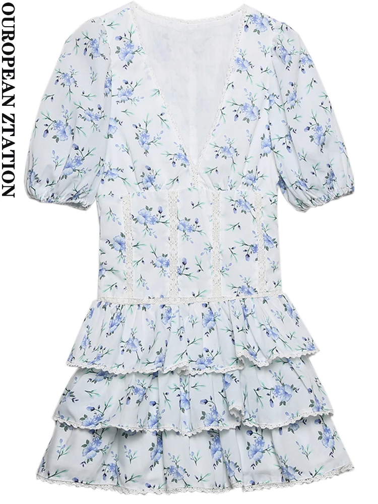 PAILETE Women 2022 fashion floral print embroidered ruffle mini dress vintage v-neck puff sleeves female dresses mujer
PAILETE Women 2022 fashion floral print embroidered ruffle mini dress vintage v-neck puff sleeves female dresses mujer