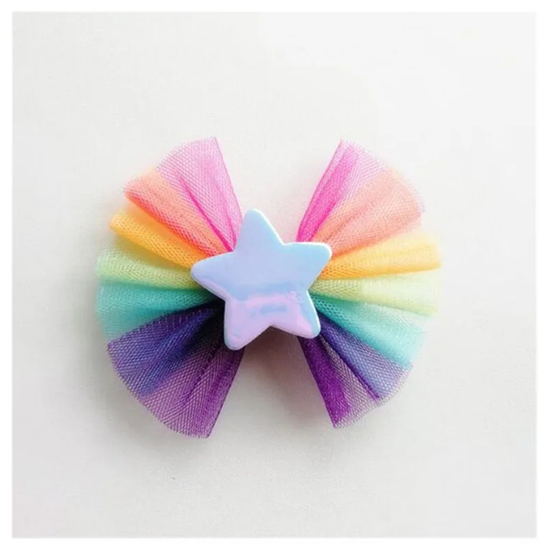 2023 NEW 2pcs Rainbow Net Yarn Bow Hairpin Symphony star heart HAIR BOWS FOR Baby Girls Children's hair accessories
2023 NEW 2pcs Rainbow Net Yarn Bow Hairpin Symphony star heart HAIR BOWS FOR Baby Girls Children's hair accessories