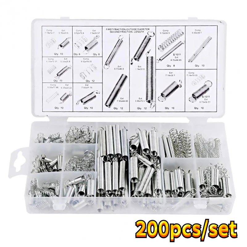 200 Pieces Metal Steel Spring Assortment Set | Zinc Plated Steel | Electrical Hardware Compression and Extension Springs Set
200 Pieces Metal Steel Spring Assortment Set | Zinc Plated Steel | Electrical Hardware Compression and Extension Springs Set