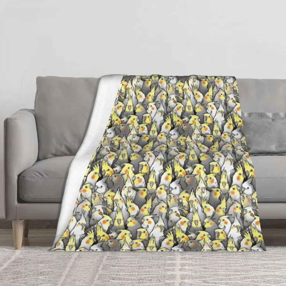 Толстое пушистое одеяло с принтом в виде попугаев 
Толстое пушистое одеяло с принтом в виде попугаев