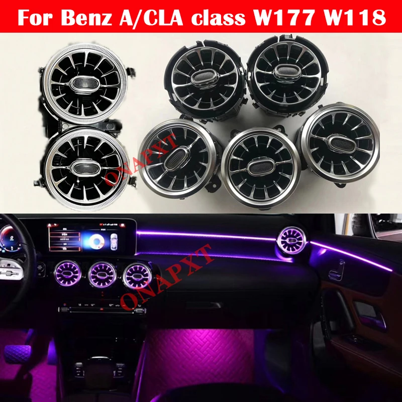 64-цветный комплект для Mercedes-Benz A/CLA class W177 W118 светодиодный сопло для выпускного отверстия автомобильной воздушной турбины, атмосферная неоновая лампа
64-цветный комплект для Mercedes-Benz A/CLA class W177 W118 светодиодный сопло для выпускного отверстия автомобильной воздушной турбины, атмосферная неоновая лампа