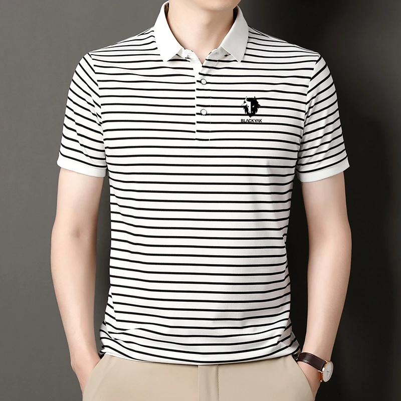 New Arrival Men Polo Shirt Striped Short Sleeve Thin Black Yak Summer Business Leisure Man's Polo Shirt Korean Collared Shirt
New Arrival Men Polo Shirt Striped Short Sleeve Thin Black Yak Summer Business Leisure Man's Polo Shirt Korean Collared Shirt