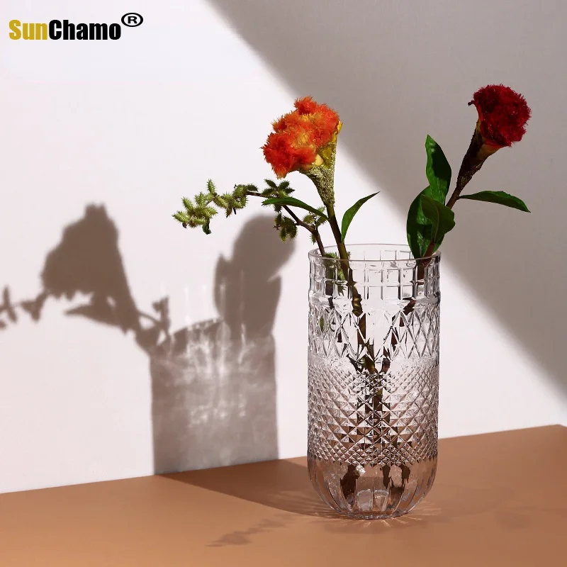 

Sunchamo прозрачные строительные креативные вазы для дома, гостиной, крыльца, декоративные полоски, сухие цветы, Настольные принадлежности, под...