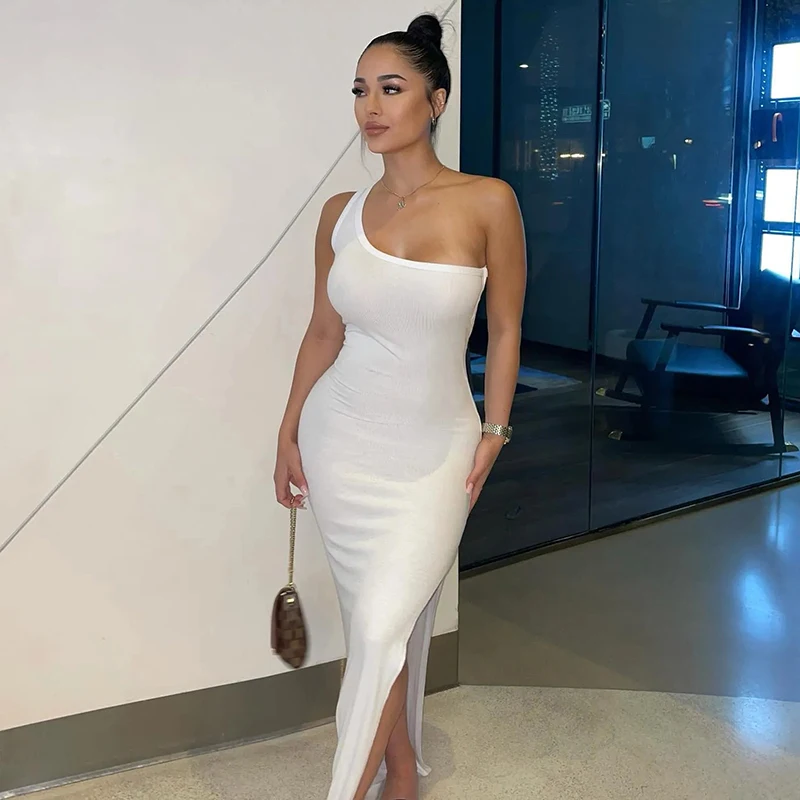 One-shoulder Backless Slim Fit Long Dress Party Cocktail Evening Women Sexy Solid Slit Bodycon Dress 2022 Summer Vestidos
One-shoulder Backless Slim Fit Long Dress Party Cocktail Evening Women Sexy Solid Slit Bodycon Dress 2022 Summer Vestidos