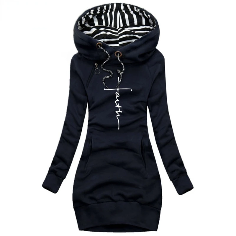 Autumn and Winter Women's Pullover Dress Fashion Long Sleeve Hoody Dress Casual Faith Printed Knee Length Dresses for Women
Autumn and Winter Women's Pullover Dress Fashion Long Sleeve Hoody Dress Casual Faith Printed Knee Length Dresses for Women