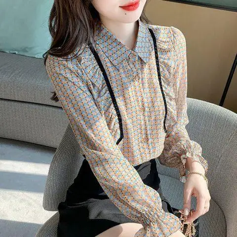 Chiffon shirt women's 2022 new high-end fashion top fashionable noble floral waist small shirt Chiffon Streetwear
Chiffon shirt women's 2022 new high-end fashion top fashionable noble floral waist small shirt Chiffon Streetwear