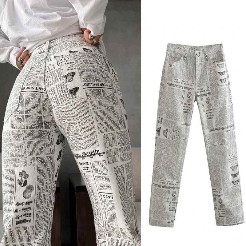 Newspaper Print Denim Jeans Women Bodycon Pants Spring Autumn Office Lady Women's Trousers Female Bottom Pantalon Pour Femme
Newspaper Print Denim Jeans Women Bodycon Pants Spring Autumn Office Lady Women's Trousers Female Bottom Pantalon Pour Femme