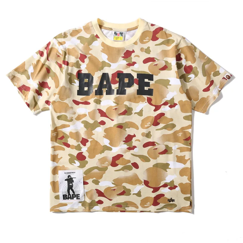 Мужские и женские футболки с коротким рукавом Bape, японские модные брендовые футболки из 100% хлопка с принтом для мужчин и женщин
Мужские и женские футболки с коротким рукавом Bape, японские модные брендовые футболки из 100% хлопка с принтом для мужчин и женщин