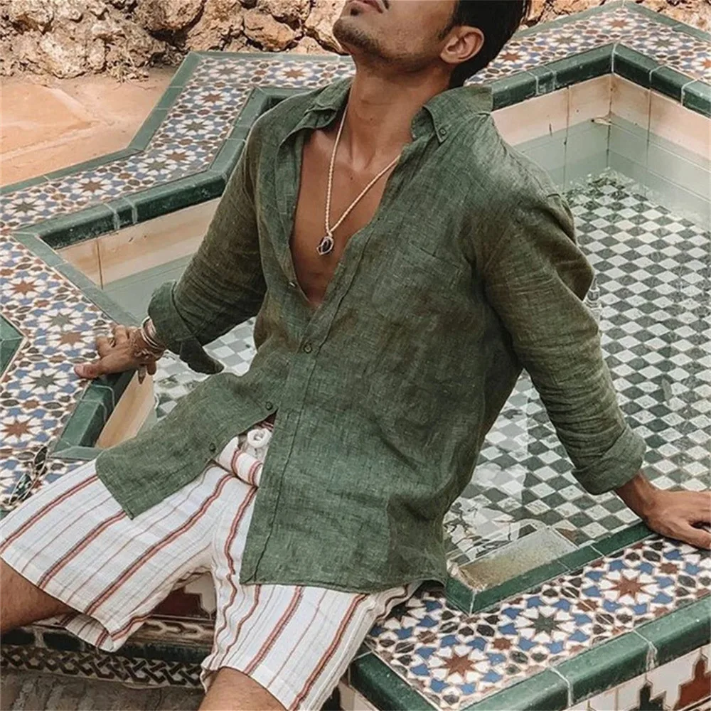 Autumn Shirts Spring Handsome Loose Shirtsstanding Men Cotton Long Solid Casual 2023 Sleeves Tops Color Collar Male Men's Linen
Autumn Shirts Spring Handsome Loose Shirtsstanding Men Cotton Long Solid Casual 2023 Sleeves Tops Color Collar Male Men's Linen