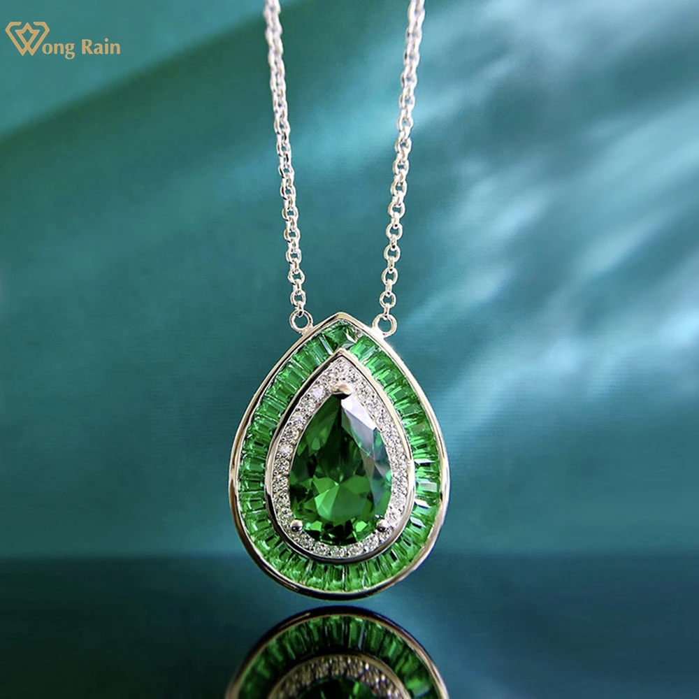 Wong Rain Vintage Solid 925 Sterling Silver Pear Cut 8*12 MM Emerald Gemstone Women Necklace Pendant Fine Jewelry Gift Wholesale
Wong Rain Vintage Solid 925 Sterling Silver Pear Cut 8*12 MM Emerald Gemstone Women Necklace Pendant Fine Jewelry Gift Wholesale