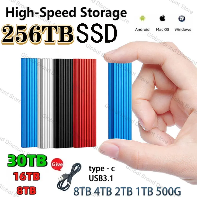 External Flash Drive HDD Portable 16tb SSD 2TB 8TB 256tb HD Externo Hard Disks USB3.0 Storage Decives for ps5 Computers Notebook
External Flash Drive HDD Portable 16tb SSD 2TB 8TB 256tb HD Externo Hard Disks USB3.0 Storage Decives for ps5 Computers Notebook