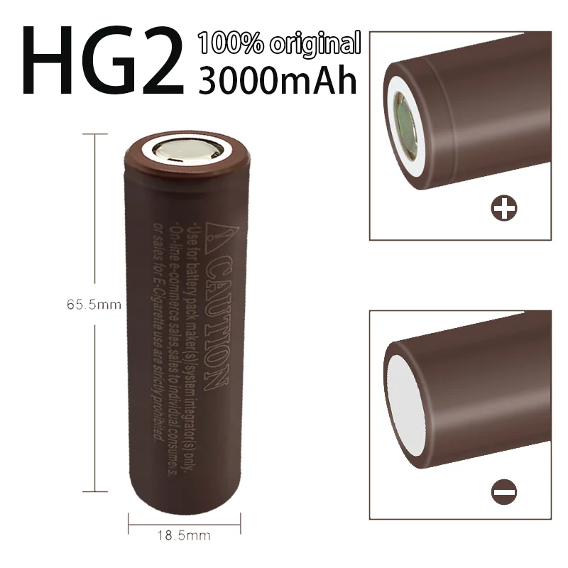 HG2 original power 18650 lithium battery 3000mAh 3.6v 20A high power INR18650 for electrical tools
HG2 original power 18650 lithium battery 3000mAh 3.6v 20A high power INR18650 for electrical tools