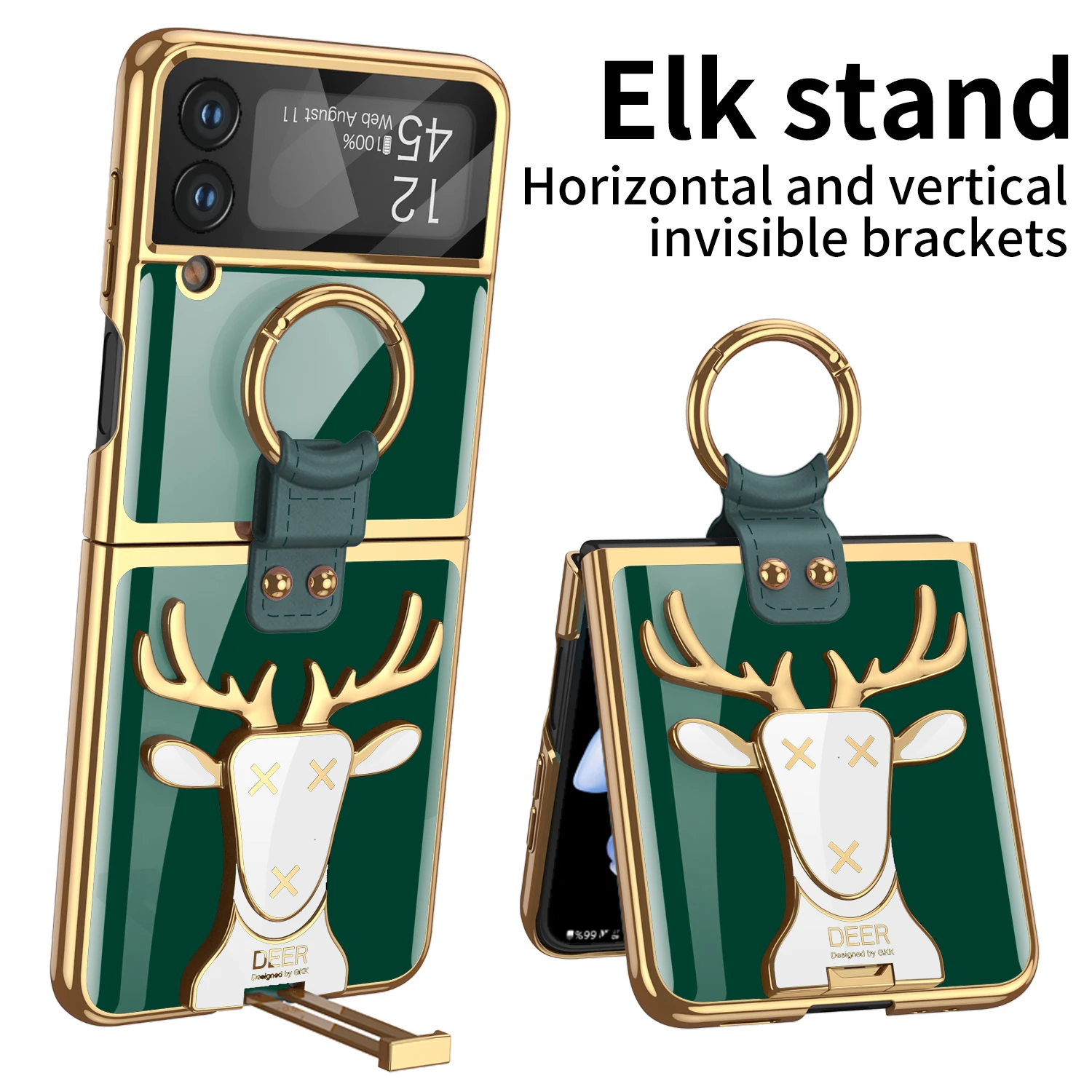Christmas Elk Phone Case For Samsung Galaxy Z Flip 4 5G Three-dimensional Elk Push-pull Invisible Hard PC Ring Holder Funda New
Christmas Elk Phone Case For Samsung Galaxy Z Flip 4 5G Three-dimensional Elk Push-pull Invisible Hard PC Ring Holder Funda New