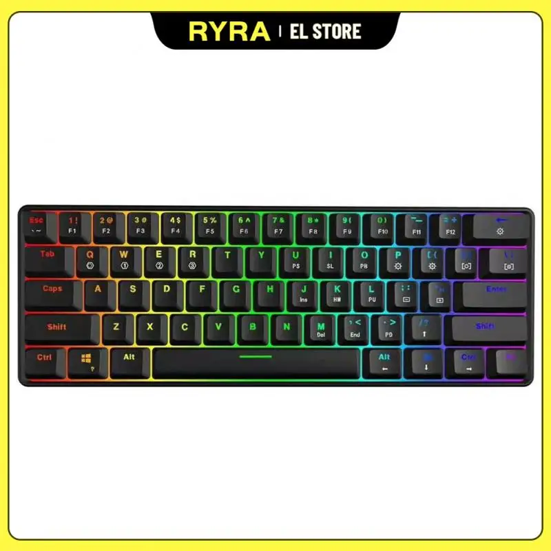 

RYRA 61 Keys Bluetooth Keyboard Three Models Wired RGB Backlit Light Esports Wireless USB Game Computer Ergonomic 2.4G Keyboard