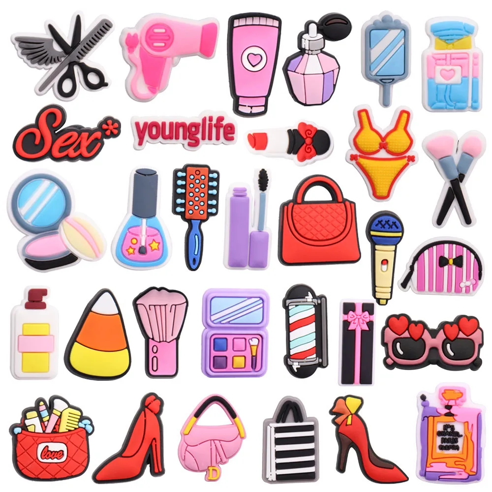 50 шт. оптом Духи Тени для век тарелки сумки Croc талисманы для девочек Косметика украшения для обуви DIY браслет Jibz
50 шт. оптом Духи Тени для век тарелки сумки Croc талисманы для девочек Косметика украшения для обуви DIY браслет Jibz