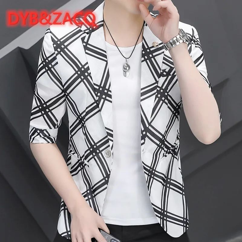 DYB&ZACQ Men's Summer Suit 2022 New Hairstylist Line Printed Middle Sleeve Jacket with 7 Sleeves Thin Jacket S-3XL
DYB&ZACQ Men's Summer Suit 2022 New Hairstylist Line Printed Middle Sleeve Jacket with 7 Sleeves Thin Jacket S-3XL