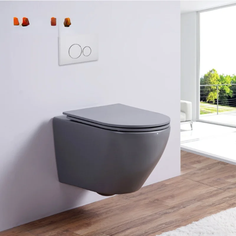 Matte color pink black green european rimless modern sanitary ware p trap bathroom ceramic hang wall mounted wc wall hung toilet
Matte color pink black green european rimless modern sanitary ware p trap bathroom ceramic hang wall mounted wc wall hung toilet