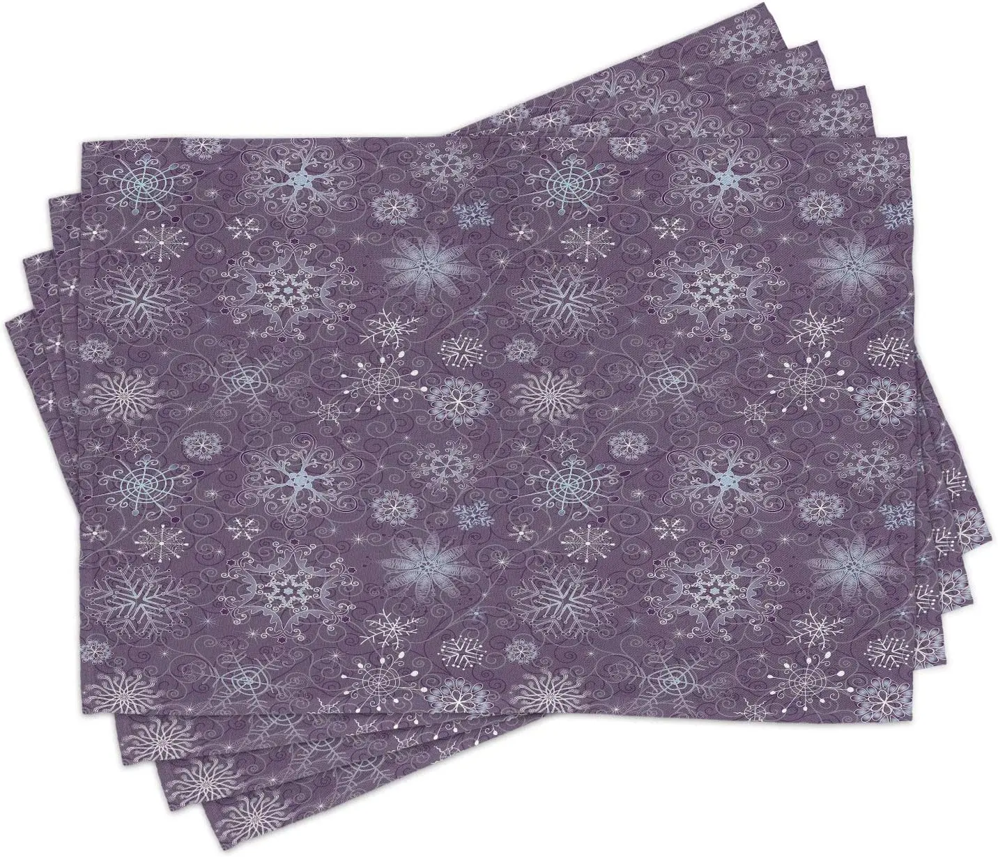 Place Mats Set of 4 Christmas Inspired Flowers Snowflakes and Swirls In A Violet Delicate Environment Washable Fabric Placemats
Place Mats Set of 4 Christmas Inspired Flowers Snowflakes and Swirls In A Violet Delicate Environment Washable Fabric Placemats