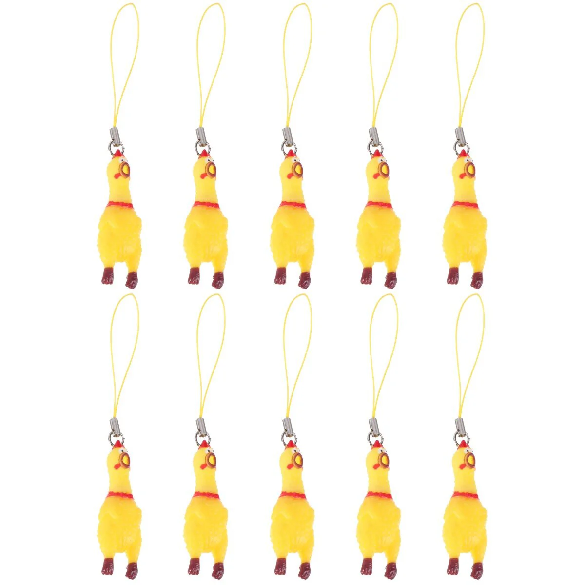 10 Packs Squeeze Screaming Chicken Keychain Funny Yellow Squeaking Chicken Pendant for Keys Bags Phones
10 Packs Squeeze Screaming Chicken Keychain Funny Yellow Squeaking Chicken Pendant for Keys Bags Phones