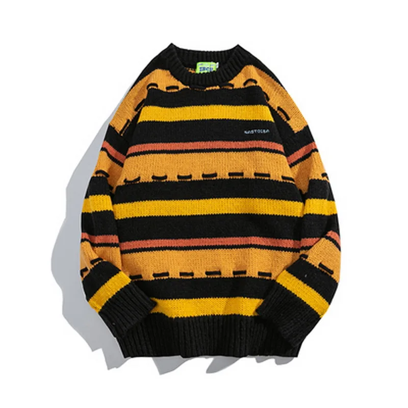 Мужские свитера в полоску; Сезон весна-осень-зима; Одежда; Коллекция 2022 года; Повседневные пуловеры в Корейском стиле
Мужские свитера в полоску; Сезон весна-осень-зима; Одежда; Коллекция 2022 года; Повседневные пуловеры в Корейском стиле