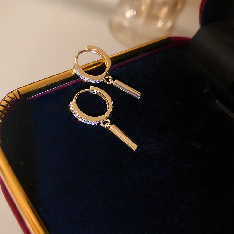 Elegant Geometric Cubic Zirconia Hoop Earrings For Women Gold Stick Toggle Dangle Earring 2022 New Korean Fashion Jewelry
Elegant Geometric Cubic Zirconia Hoop Earrings For Women Gold Stick Toggle Dangle Earring 2022 New Korean Fashion Jewelry
