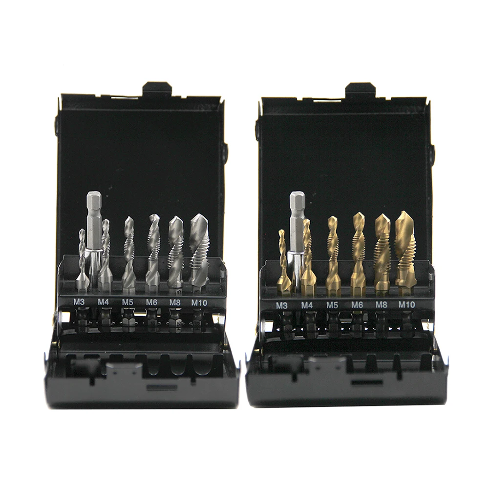 6pcs M3 M4 M5 M6 M8 M10 Screw Tap Drill Bit Tool Titanium Plated Hex Shank HSS Screw Machine Compound Metric Tap Hand Tapping
6pcs M3 M4 M5 M6 M8 M10 Screw Tap Drill Bit Tool Titanium Plated Hex Shank HSS Screw Machine Compound Metric Tap Hand Tapping