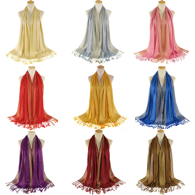Sparkly Gold Bright Silk Scarf Muslim Hijabs Glitter Tassels Shawl Wraps Women Print Headscarves Bandanas Elegant Soft Unisex
Sparkly Gold Bright Silk Scarf Muslim Hijabs Glitter Tassels Shawl Wraps Women Print Headscarves Bandanas Elegant Soft Unisex