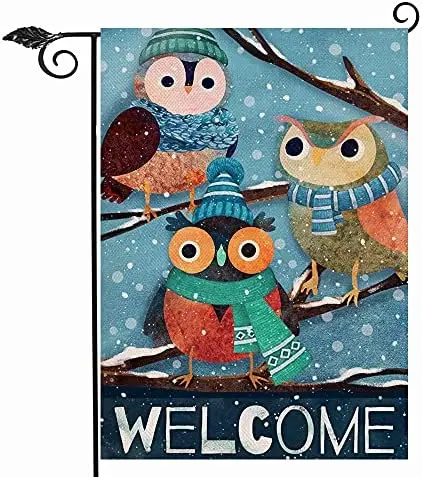 Welcome Winter Owls Bird Garden Flag Double Sided Animals Snowy Tree Branches Decorative House Yard Lawn Outdoor Small Decor
Welcome Winter Owls Bird Garden Flag Double Sided Animals Snowy Tree Branches Decorative House Yard Lawn Outdoor Small Decor