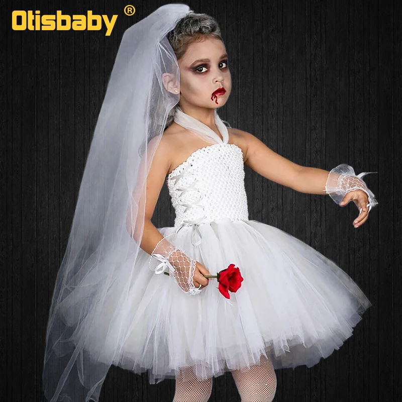 2022 Halloween Baby Girl Ghost Bride Cosplay Girl Zombie Vampire Witch Slip Tutu Ball Gown Children Masquerade Party Tulle Dress
2022 Halloween Baby Girl Ghost Bride Cosplay Girl Zombie Vampire Witch Slip Tutu Ball Gown Children Masquerade Party Tulle Dress