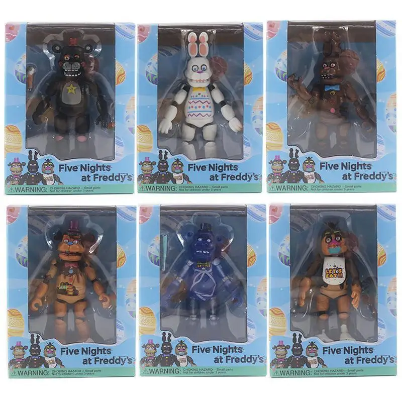 Набор съемных шарнирных игрушек FNAF 5-6 шт./коробка, аниме экшн-фигурки Chica Feredi, милая Бонни, фотомодель Fnaf, фигурки, подарки
Набор съемных шарнирных игрушек FNAF 5-6 шт./коробка, аниме экшн-фигурки Chica Feredi, милая Бонни, фотомодель Fnaf, фигурки, подарки