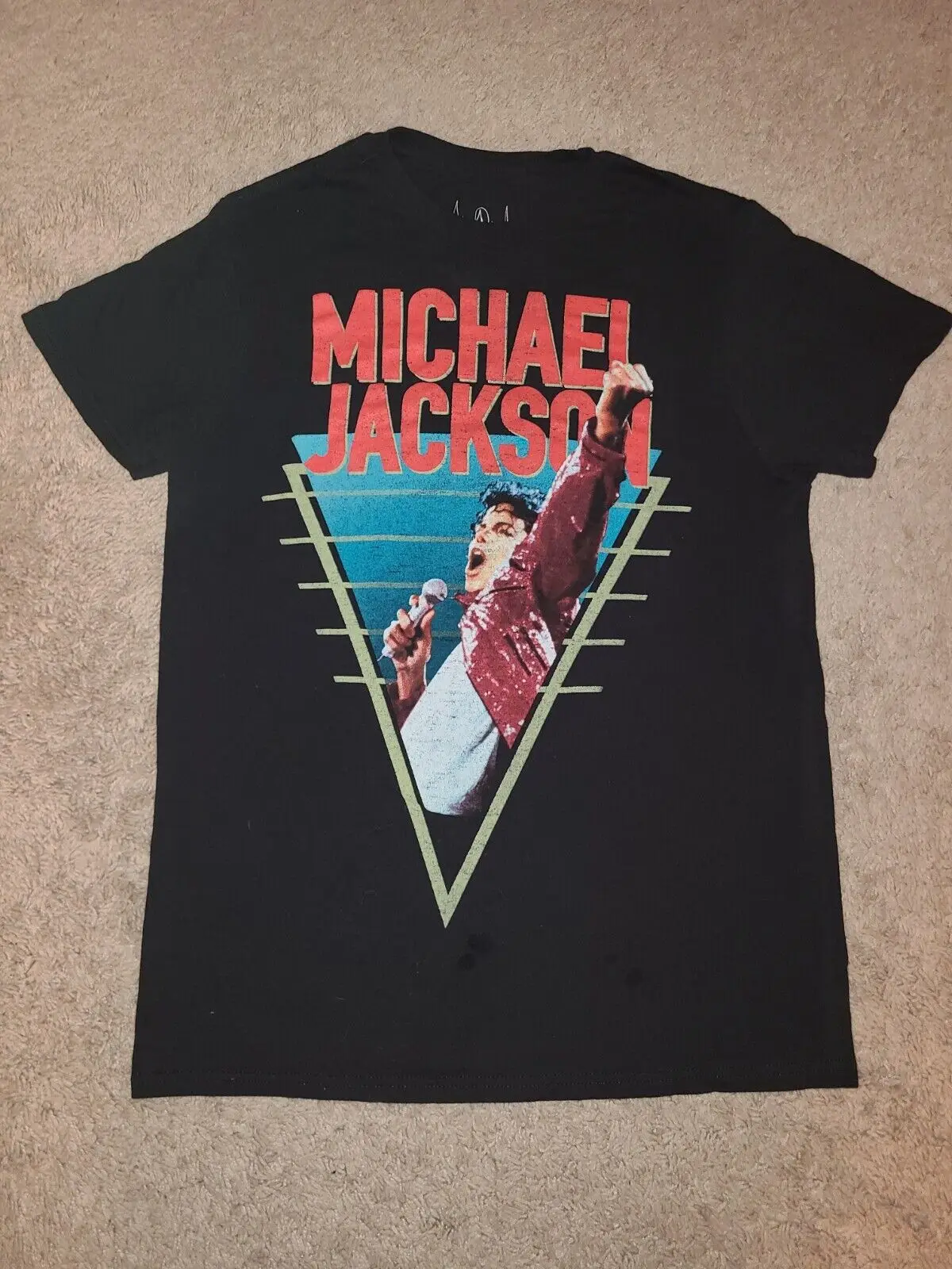 Майкл Джексон MJ триллер для концертов Лицензированная черная футболка с длинным