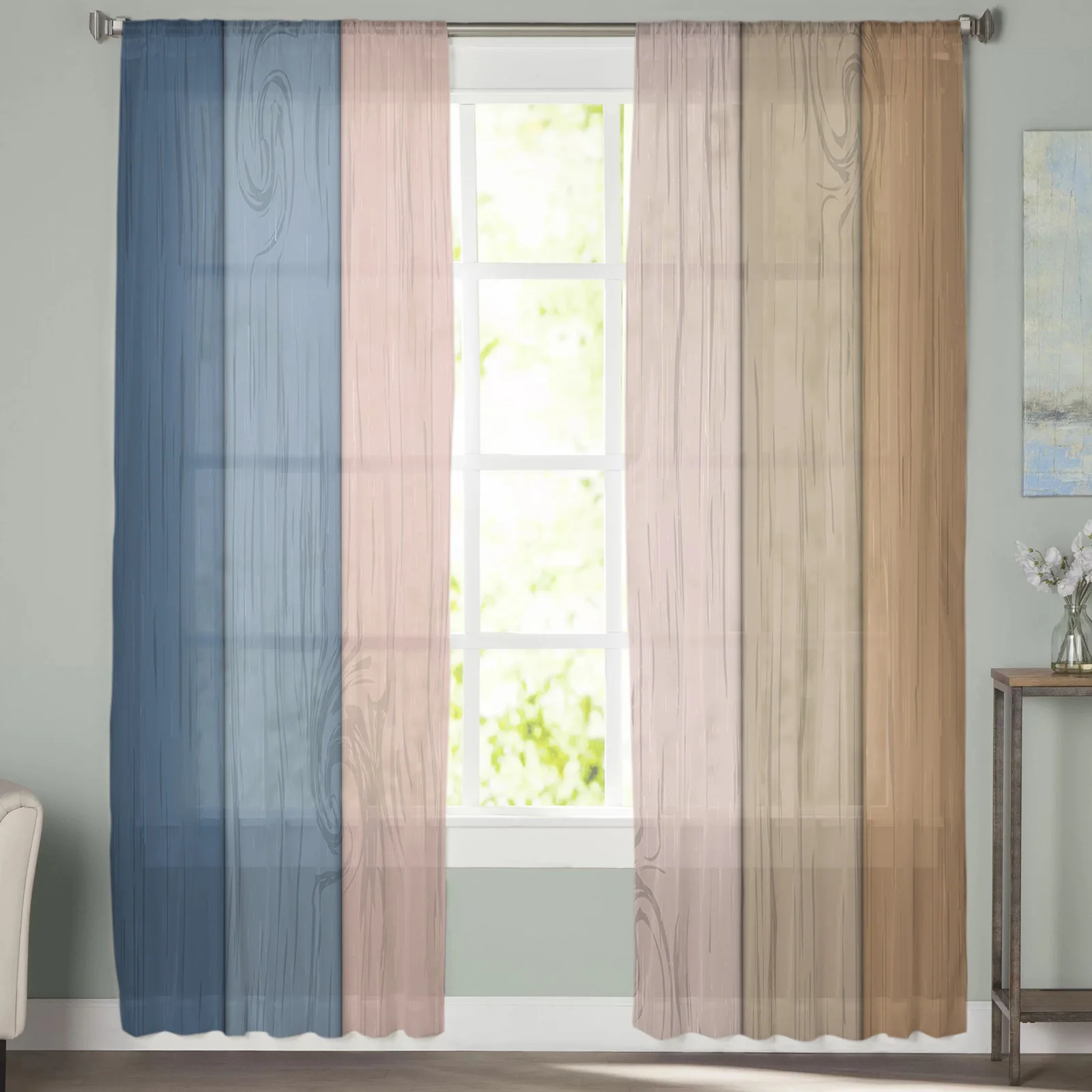 Retro Blue Brown Wood Grain Tulle Curtains For Living Room Bedroom Decoration Luxury Voile Valance Sheer Curtains For Kitchen
Retro Blue Brown Wood Grain Tulle Curtains For Living Room Bedroom Decoration Luxury Voile Valance Sheer Curtains For Kitchen