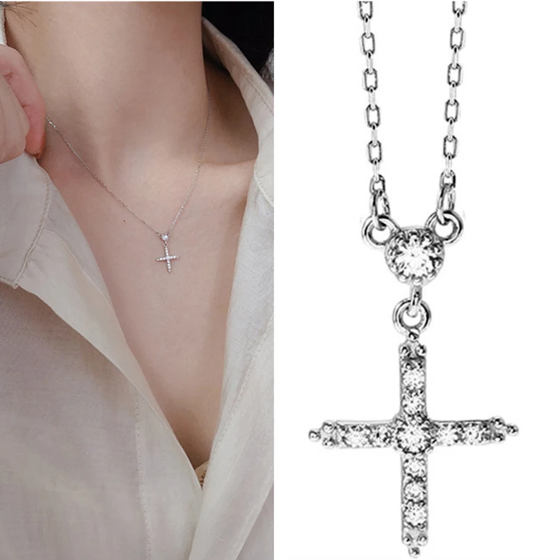New Arrival 925 Sterling Silver Clavicle Necklace Women Jewelry Shiny Zircon Cross Pendant Female Choker Accessories With Stones
New Arrival 925 Sterling Silver Clavicle Necklace Women Jewelry Shiny Zircon Cross Pendant Female Choker Accessories With Stones