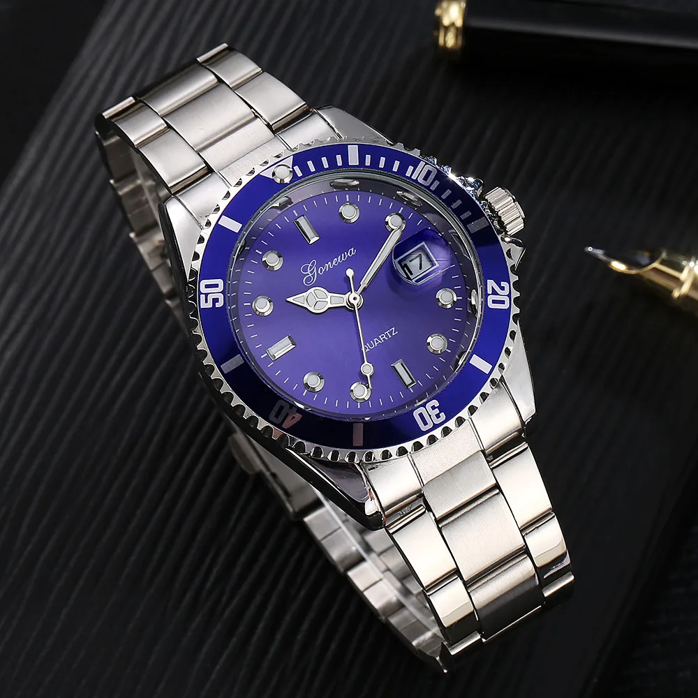 

Watch Men Luxury Steel Band Jagged Edge Case Quartz Wristwatch Relogio Masculino Green Business Male Wristband Horloge Heren 40*