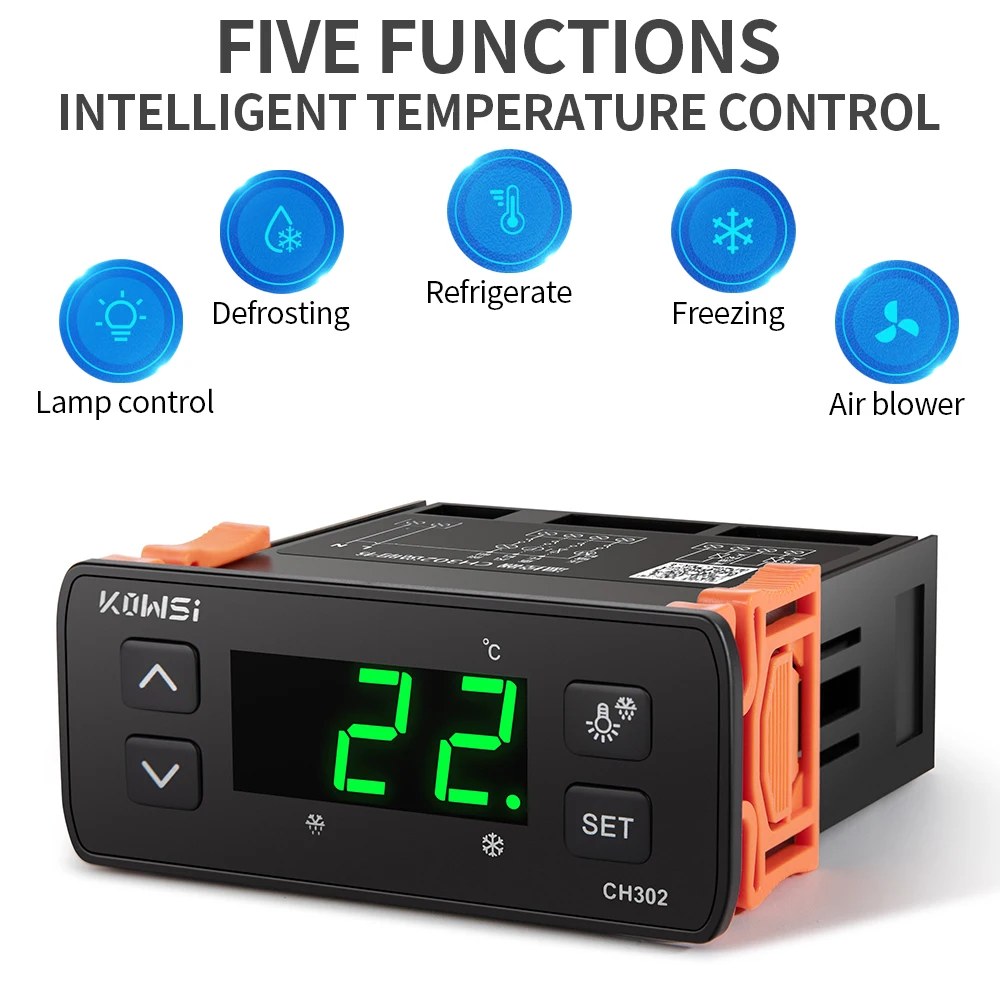 AC 110V 220V Digital Temperature Controller LED Display Defrosting Thermostat With Heating Cooling Switch Intelligent Sensor
AC 110V 220V Digital Temperature Controller LED Display Defrosting Thermostat With Heating Cooling Switch Intelligent Sensor